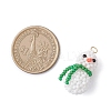 Glass Seed Beaded Snowman Pendants PALLOY-MZ01007-01-2