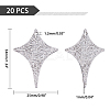 304 Stainless Steel Pendants STAS-UN0016-90P-4
