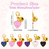 30Pcs 6 Style Alloy Enamel Heart with Smiling Face Pendant Decorations HJEW-YW00177-3