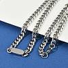 7MM 304 Stainless Steel Cuban Link Chain Necklaces for Women Men NJEW-Z093-03P-1
