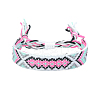 Polyester-cotton Braided Rhombus Pattern Cord Bracelet FIND-PW0013-001A-10-1