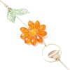 Alloy Enamel Bee & Glass Flower Crystal Suncatcher HJEW-TA00475-02-3