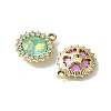 UV Plating Alloy with Mixed Color Glass Rhinestone Pendants FIND-B039-04G-2