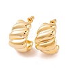 Twist C-Shaped Brass Half Hoop Stud Earrings for Women EJEW-G391-17G-2