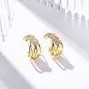 Rack Plating Brass Micro Pave Clear Cubic Zirconia Cuff Earrings EJEW-H147-02G-1