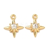 Brass Micro Pave Cubic Zirconia Star Charms KK-A281-13D-G-1
