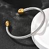 304 Stainless Steel Cuff Bangles BJEW-C091-02A-GP-3