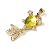 Brass Micro Pave Cubic Zirconia Pendants KK-K375-27G-17-2