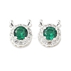 Brass Micro Pave Cubic Zirconia Beads KK-G531-01S-01-1