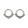 Horse Eye 316 Surgical Stainless Steel Clear Cubic Zirconia Hoop Earrings EJEW-G416-38AS-4