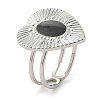 304 Stainless Steel Enamel Open Cuff Rings for Women RJEW-F166-52P-02-1