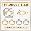 8Pcs 2 Colors 201 Stainless Steel Huggie Hoop Earring Findings STAS-LP0005-25B-2