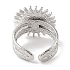304 Stainless Steel Open Cuff Ring for Women RJEW-F166-05P-02-3