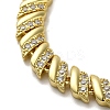 Rack Plating Brass Micro Pave Clear Cubic Zirconia Link Chain Bracelets for Women KK-R158-15G-2