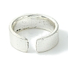Word Keep Smile Alloy Open Cuff Ring RJEW-K275-10AS-3
