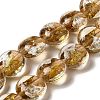 Handmade Gold Foil and Silver Foil Lampwork Flat Round Beads FOIL-C001-02E-1