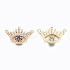 Brass Micro Pave Cubic Zirconia Links Connectors ZIRC-N039-112B-NF-3