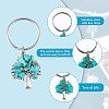14Pcs 7 Style Chip Gemstone Keychain KEYC-FH0001-17-4