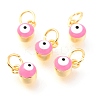 Brass Enamel Pendants KK-Y001-02B-02G-1