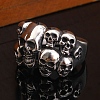 Steam Punk Style Titanium Steel Multi-Skull Finger Rings SKUL-PW0005-08D-4