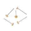304 Stainless Steel Stud Earring Settings with Flat Round Brass Head STAS-R073-01-3