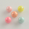 AB Color Plated Acrylic Round Beads SACR-Q109-6mm-M-1