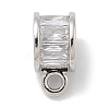 Rack Plating Brass Micro Pave Clear Cubic Zirconia Tube Bails KK-L224-025P-1