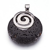 Natural Lava Rock Pendants KK-F751-D15-2