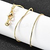 1MM Brass Round Snake Chain Adjustable Slider Necklaces X-NJEW-M108-29G-5