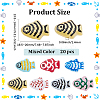 20Pcs Painted Glass Beads Enamel Beads BLOW-PA0001-01-2