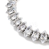 Brass Pave Clear Cubic Zirconia Horse Eye Box Chain Slider Bracelets BJEW-B094-06B-P-2