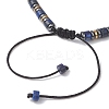 Natural Lapis Lazuli & Synthetic Hematite Disc Bead Braided Bead Bracelets for Women Men BJEW-JB13330-4