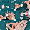 60Pcs 5 Styles Tibetan Style Alloy Pendants with Iron Brooch Findings TIBE-SC0009-45A-3