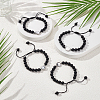 DIY Synthetic Black Stone & Glass Bracelets Making Kits BJEW-UN00024-4