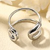 304 Stainless Steel Open Cuff Rings for Women LS-RJEW-A054-01P-2