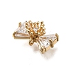 Brass Pave Cubic Zirconia Charms KK-Q048-13G-2