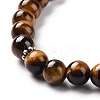 Natural Tibetan Agate Bullet & Tassel Pendant Necklace with Mixed Gemstone Beaded Chains NJEW-E585-02B-5