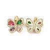 Brass Micro Pave Cubic Zirconia Pendants KK-E068-VC404-1