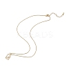 Arch with Flower Brass Enamel Pendant Necklaces LS-NJEW-H051-06G-4