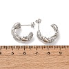 Brass Micro Pave Clear Cubic Zirconia Stud Earrings EJEW-D322-07P-01-5