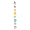 Flat Round Natural Capiz Shell Hanging Suncatchers HJEW-JM04658-2