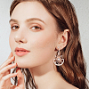 3 Pairs 3 Colors Crystal Rhinestone Sun with Moon Dangle Stud Earrings EJEW-AN0001-72-4