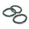 Natural Moss Agate Beaded Stretch Bracelets BJEW-D446-C-44-1