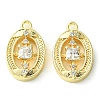 Brass Micro Pave Cubic Zirconia Charms KK-D092-04G-1