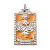 Brass Micro Pave Cubic Zirconia Pendants with Enamel KK-H458-01P-05-1