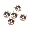 Rack Plating Alloy Enamel Pendants ENAM-K050-02A-3