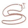 3mm Brass Rope Chain Necklaces for Men Women NJEW-G160-10RG-4