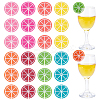 8Pcs Orange Silicone Wine Glass Charms AJEW-WH00471-02-1