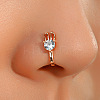 Brass Clear Zirconia Zirconia Clip-on Nose Septum Rings WGEBD42-06-1