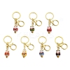 Fortune Cat Porcelain Pendant Keychain KEYC-G064-02-1